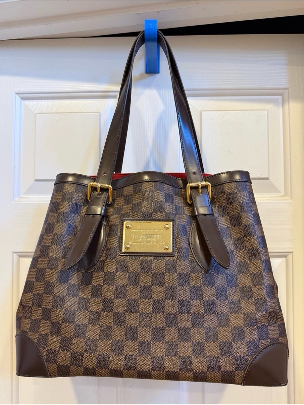 Authentic Louis Vuitton Damier Ebene Hampstead MM